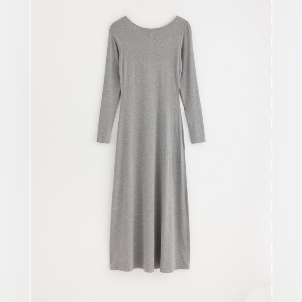 J. Jill 3/4 Sleeve Shirt Maxi Dress Gray Minimalist NWOT Size XL Petite